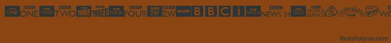 BbcTvChannelLogos Font – Black Fonts on Brown Background