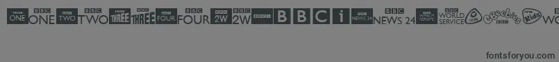 Шрифт BbcTvChannelLogos – чёрные шрифты на сером фоне