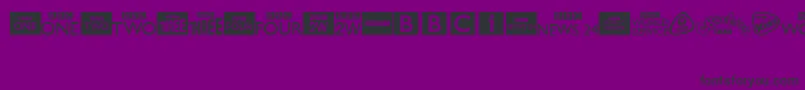 BbcTvChannelLogos Font – Black Fonts on Purple Background