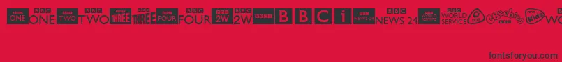 BbcTvChannelLogos Font – Black Fonts on Red Background