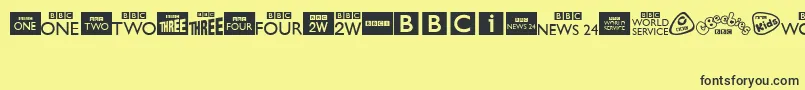 Czcionka BbcTvChannelLogos – czarne czcionki na żółtym tle