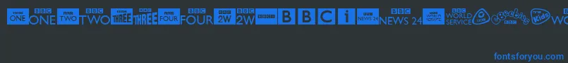BbcTvChannelLogos Font – Blue Fonts on Black Background