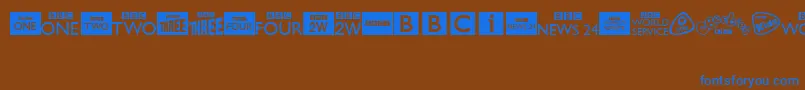 Czcionka BbcTvChannelLogos – niebieskie czcionki na brązowym tle