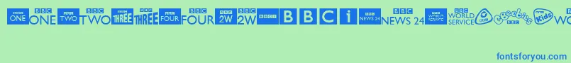 BbcTvChannelLogos Font – Blue Fonts on Green Background