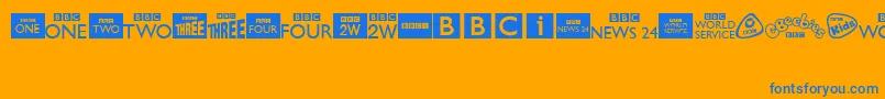 BbcTvChannelLogos Font – Blue Fonts on Orange Background