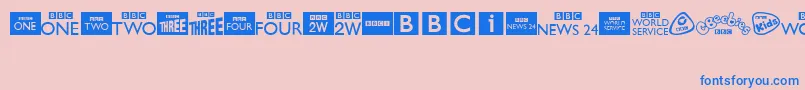 BbcTvChannelLogos Font – Blue Fonts on Pink Background