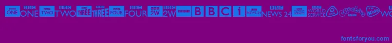 Шрифт BbcTvChannelLogos – синие шрифты на фиолетовом фоне