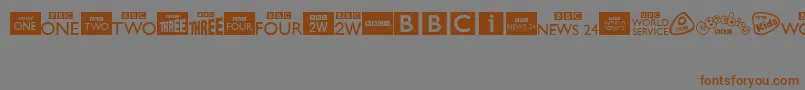 Czcionka BbcTvChannelLogos – brązowe czcionki na szarym tle