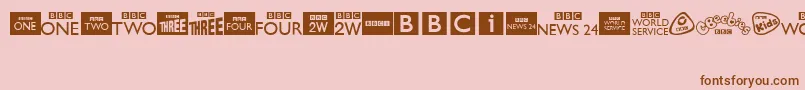 Más sobre la fuente BbcTvChannelLogos fuente BbcTvChannelLogos – Fuentes Marrones Sobre Fondo Rosa