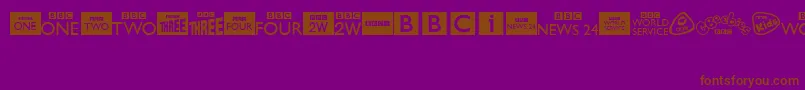 BbcTvChannelLogos Font – Brown Fonts on Purple Background