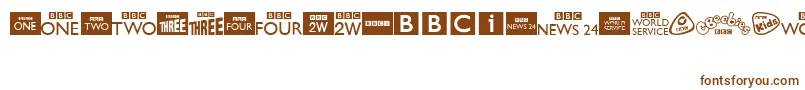 Czcionka BbcTvChannelLogos – brązowe czcionki na białym tle