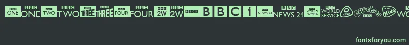 BbcTvChannelLogos Font – Green Fonts on Black Background