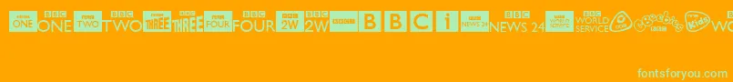 BbcTvChannelLogos Font – Green Fonts on Orange Background
