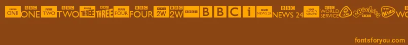 Czcionka BbcTvChannelLogos – pomarańczowe czcionki na brązowym tle