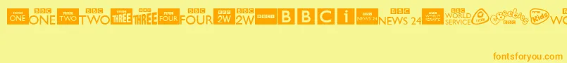 Fonte BbcTvChannelLogos – fontes laranjas em um fundo amarelo