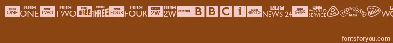 BbcTvChannelLogos Font – Pink Fonts on Brown Background