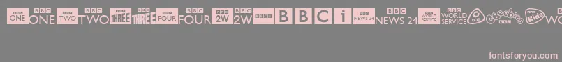 BbcTvChannelLogos Font – Pink Fonts on Gray Background