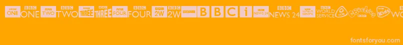 BbcTvChannelLogos Font – Pink Fonts on Orange Background