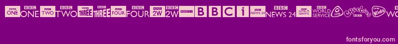 BbcTvChannelLogos Font – Pink Fonts on Purple Background