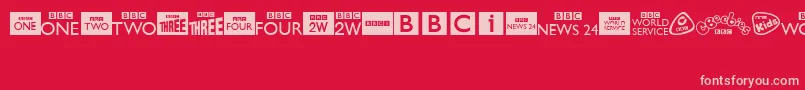 フォントBbcTvChannelLogos – 赤い背景にピンクのフォント