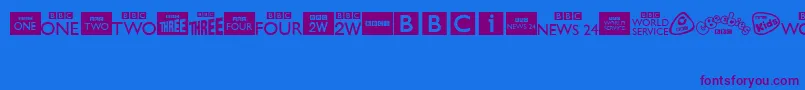 BbcTvChannelLogos Font – Purple Fonts on Blue Background