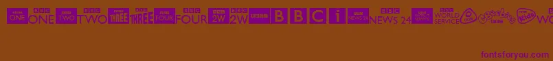BbcTvChannelLogos Font – Purple Fonts on Brown Background