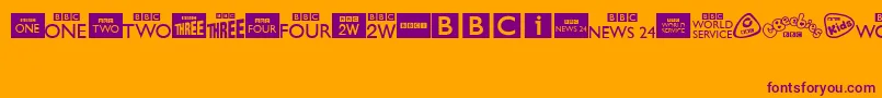 BbcTvChannelLogos Font – Purple Fonts on Orange Background