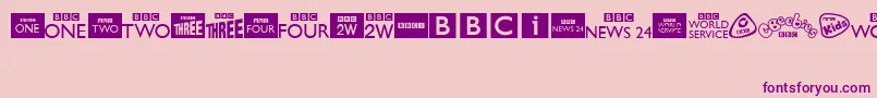 BbcTvChannelLogos Font – Purple Fonts on Pink Background