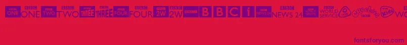Lisätietoja BbcTvChannelLogos-fontista BbcTvChannelLogos-fontti – violetit fontit punaisella taustalla