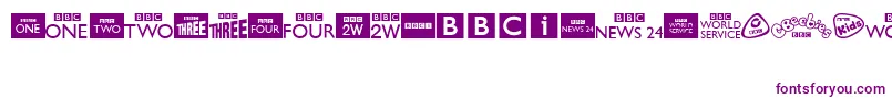 BbcTvChannelLogos Font – Purple Fonts on White Background