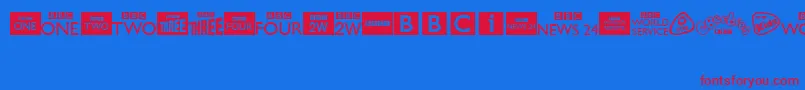 BbcTvChannelLogos Font – Red Fonts on Blue Background