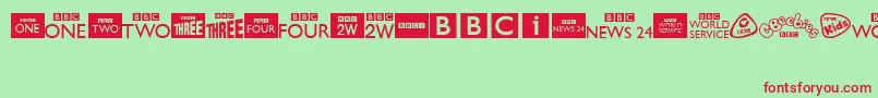 fuente BbcTvChannelLogos – Fuentes Rojas Sobre Fondo Verde