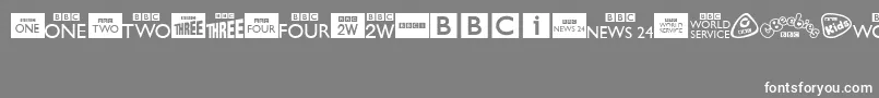 Подробнее о шрифте BbcTvChannelLogos Шрифт BbcTvChannelLogos – белые шрифты на сером фоне