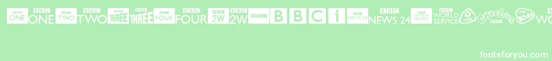 BbcTvChannelLogos Font – White Fonts on Green Background