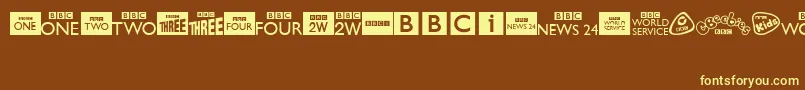 Fonte BbcTvChannelLogos – fontes amarelas em um fundo marrom