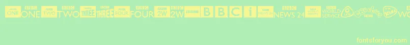 fuente BbcTvChannelLogos – Fuentes Amarillas Sobre Fondo Verde
