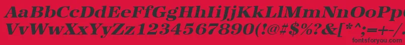 UrwantiquatextbolextwidOblique Font – Black Fonts on Red Background