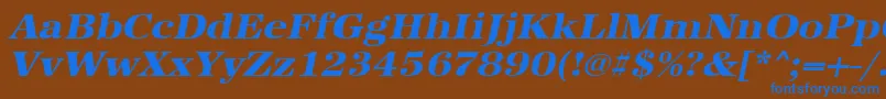 UrwantiquatextbolextwidOblique Font – Blue Fonts on Brown Background