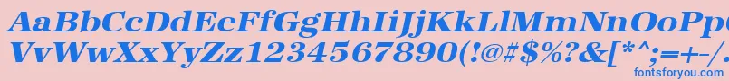 UrwantiquatextbolextwidOblique Font – Blue Fonts on Pink Background