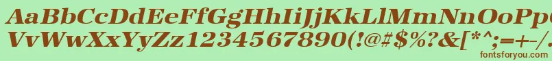 UrwantiquatextbolextwidOblique Font – Brown Fonts on Green Background