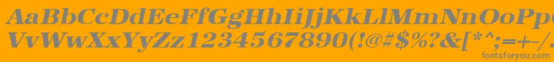 UrwantiquatextbolextwidOblique Font – Gray Fonts on Orange Background