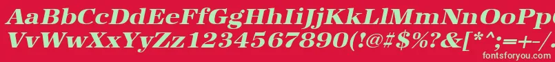 UrwantiquatextbolextwidOblique Font – Green Fonts on Red Background