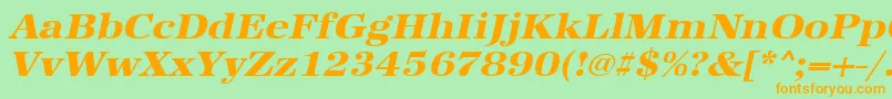 UrwantiquatextbolextwidOblique Font – Orange Fonts on Green Background