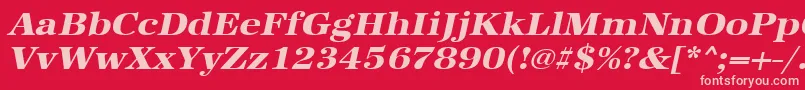 UrwantiquatextbolextwidOblique Font – Pink Fonts on Red Background