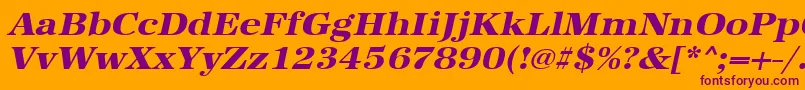 UrwantiquatextbolextwidOblique Font – Purple Fonts on Orange Background