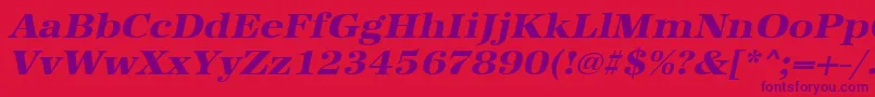 UrwantiquatextbolextwidOblique Font – Purple Fonts on Red Background