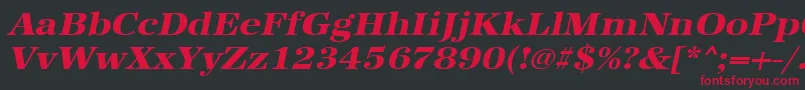 UrwantiquatextbolextwidOblique Font – Red Fonts on Black Background