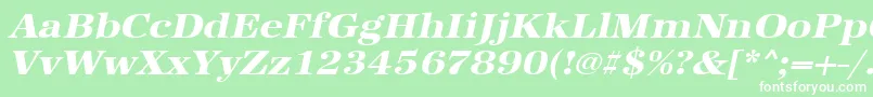 UrwantiquatextbolextwidOblique Font – White Fonts on Green Background