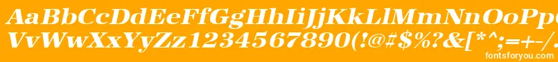 UrwantiquatextbolextwidOblique Font – White Fonts on Orange Background