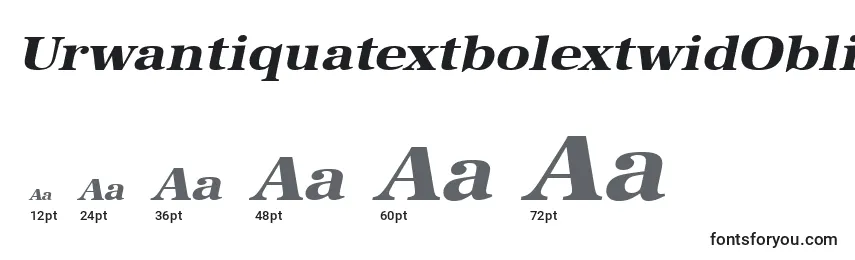 UrwantiquatextbolextwidOblique Font Sizes